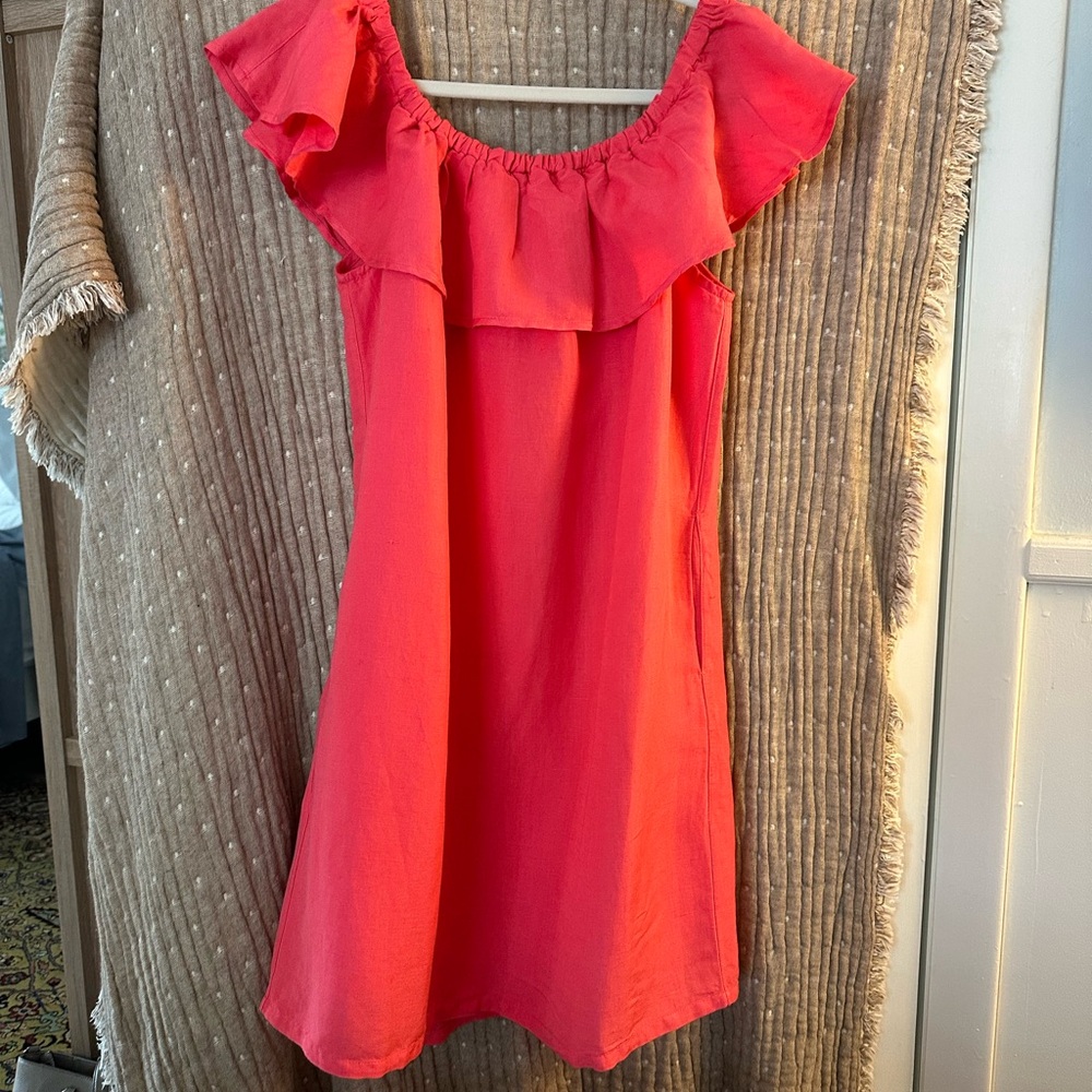 Tommy Bahama Vibrant Coral Ruffle Dress